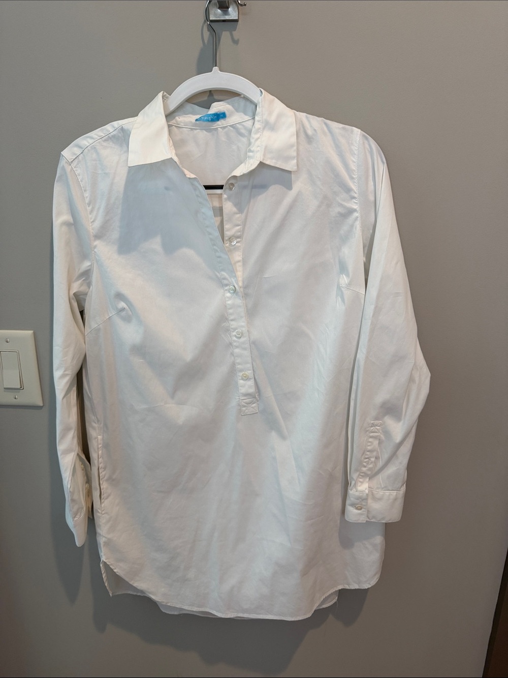 Classic White Button-Front Cotton Blouse